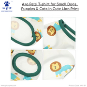 A+a Pets' Tshirt for Small Dogs, Puppies & Cats - Lion Print - www.aplusapets.com