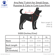 A+a Pets' Tshirt for Small Dogs, Puppies & Cats - Lion Print - www.aplusapets.com