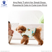 A+a Pets' Tshirt for Small Dogs, Puppies & Cats - Lion Print - www.aplusapets.com
