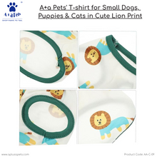 A+a Pets' Tshirt for Small Dogs, Puppies & Cats - Lion Print