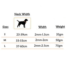 Dog Collar Size Chart