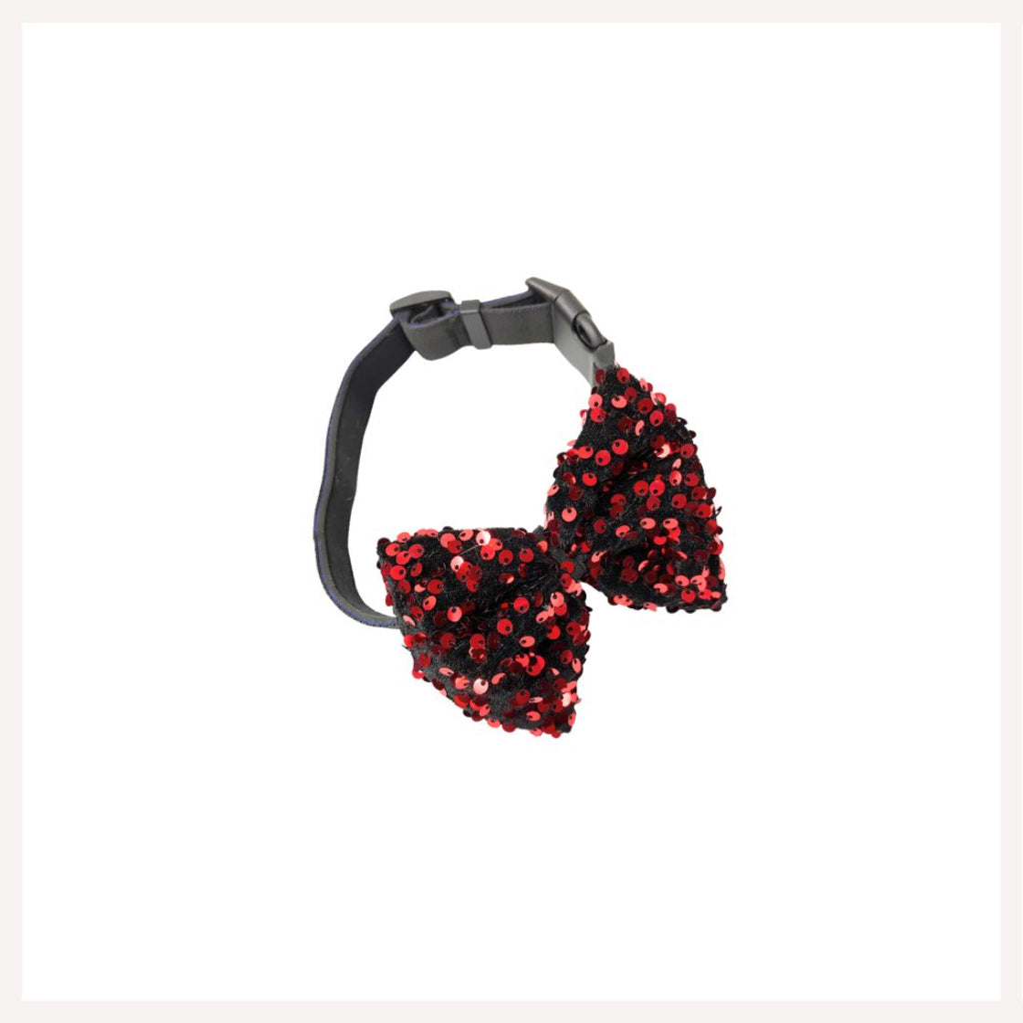 A+a Pets' Sequins Collar & Bow Tie Set- Red - www.aplusapets.com