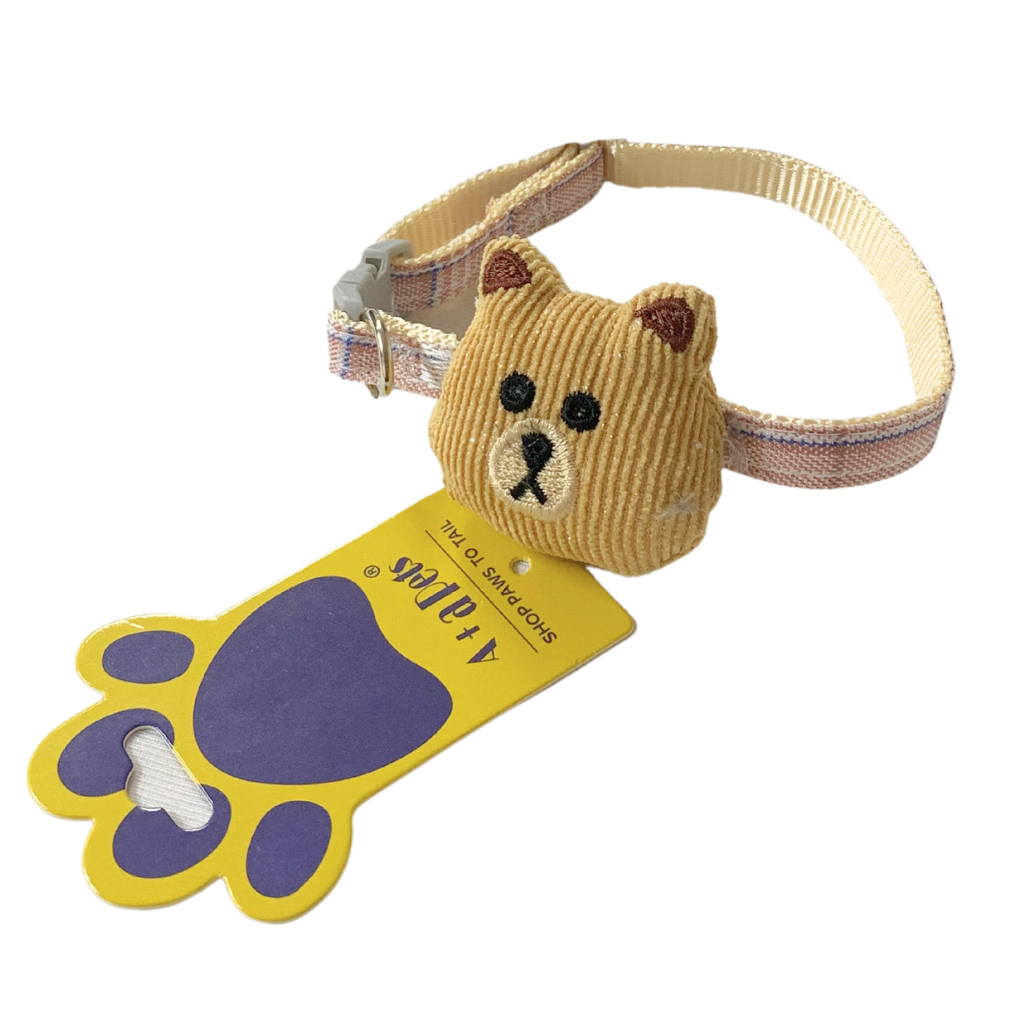 A+a Pets' Soft Handmade Collar for Cats - Bear Design - www.aplusapets.com