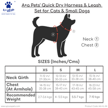 A+a Pets' Cat, Puppy and Small Dog Harness and Leash Set(Combo) - Sky Blue Print