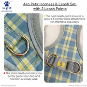 A+a Pets' Harness & Leash Set for Cats, Puppies, Small Dogs Reflective Strips - Pink Checks - www.aplusapets.com