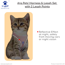 A+a Pets' Harness & Leash Set for Cats, Puppies, Small Dogs Reflective Strips - Pink Checks - www.aplusapets.com