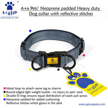 A+a Pets' Neoprene Padded Reflective Collar - Grey