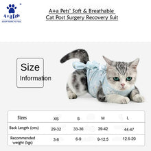 cat recovery suit size chart