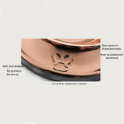 A+a Pets' Rose Gold Stainless Steel Feeding Bowl (900ml) - www.aplusapets.com