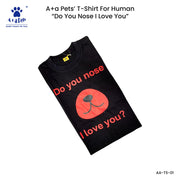 A+a Pets' Combo T-Shirts for Human & Pets | 100% Cotton - ILU Collection - www.aplusapets.com