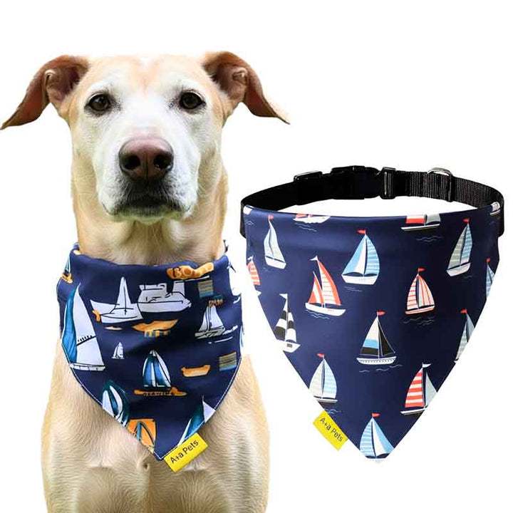 A+a Pets' 2in1 Scarf Collar Bandana for Dogs & Cats - Boat Collection - www.aplusapets.com
