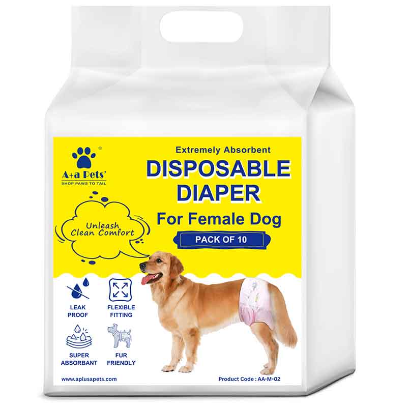 A+a Pets' Disposable Leak Proof Diapers for Female Dogs - Pack of 10