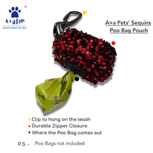 A+a Pets' Sequins Set of 5- Harness, Leash, Collar, Bow & Poo Bag Pouch- Red - www.aplusapets.com