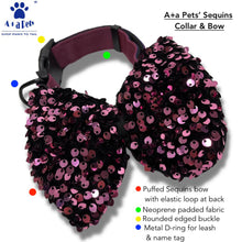 A+a Pets' Sequins Set of 5- Harness, Leash, Collar, Bow & Poo Bag Pouch- Red