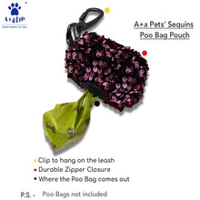 A+a Pets' Sequins Set of 5- Harness, Leash, Collar, Bow & Poo Bag Pouch- Pink