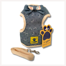 A+a Pets' Cat, Puppy and Small Dog Harness and Leash Set(Combo) - Green Flora Print - www.aplusapets.com