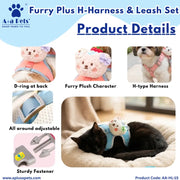 A+a Pets' Furry Plush Harness & Leash Set for Cats & Small Dogs - www.aplusapets.com