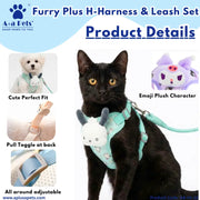 A+a Pets' Emoji Plush Harness & Rope Leash Set for Cats & Small Dogs - www.aplusapets.com