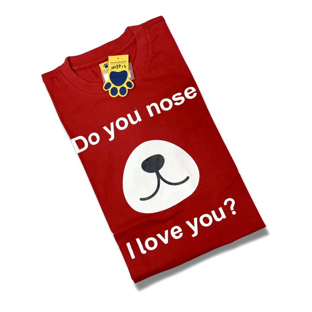 A+a Pets' Graphic Printed(ILU) T-Shirt Unisex | for Dog Cat Lovers | Casual Half Sleeve Round Neck T-Shirt | 100% Cotton - www.aplusapets.com