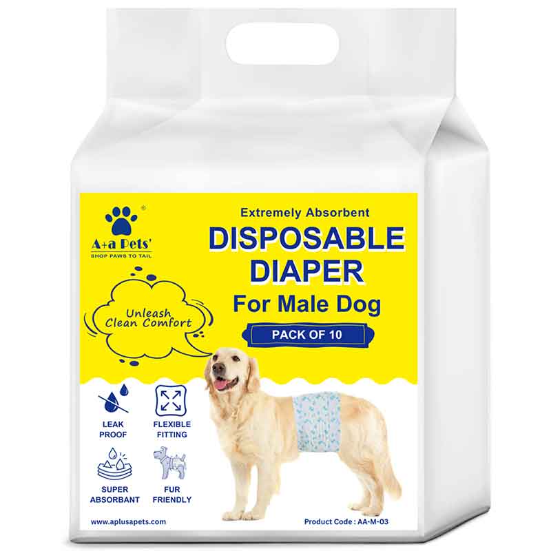 A+a Pets' Disposable Leak Proof Diapers For Male Dogs - Pack of 12