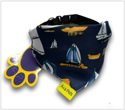 A+a Pets' 2in1 Scarf Collar Bandana for Dogs & Cats - Boat Collection