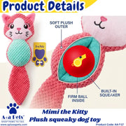 A+a Pets' Mimi the Kitty | Plush Squeaky Soft Toy for Cats, Dogs - www.aplusapets.com