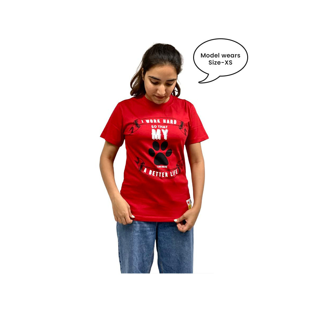 A+a Pets' Graphic Printed(WH) T-Shirt Unisex | for Dog Cat Lovers | Casual Half Sleeve Round Neck T-Shirt | 100% Cotton - www.aplusapets.com