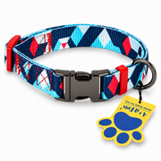 Geometric design collar for dogs and cats, on white background