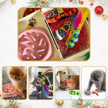 A+a Pets' Goodie Box of (4) for Dogs and Cats: Slow Feeder Bowl, Wand Ball Toy, Neoprene Collar, and Vibrating Mouse