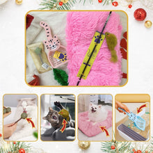 A+a Pets' Goodie Box of (4) for Cats and Dogs: Fur Bed, Wand Toy, Catnip Chew Mint Toy, and Litter Scooper