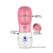 A+a Pets' Travel Water Bottle With No Leak Technology(350ml) - www.aplusapets.com