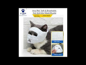 A+a Pets' Soft & Breathable Cat Anti-Bite Mask Muzzle (Eyes Open)