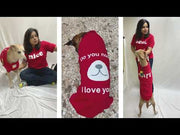 Graphic Printed (Mate) T-Shirt for Dog, Puppy and Cat | Round Neck | Breathable Costumes | 100% Cotton