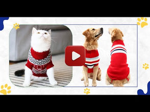 A+a Pets' Cozy Knitted Flannel Sweater for Dogs and Cats - Stripes Red