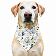 Dog wearing Cute Collection scarf collar, Gray design