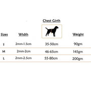dog harness sizes