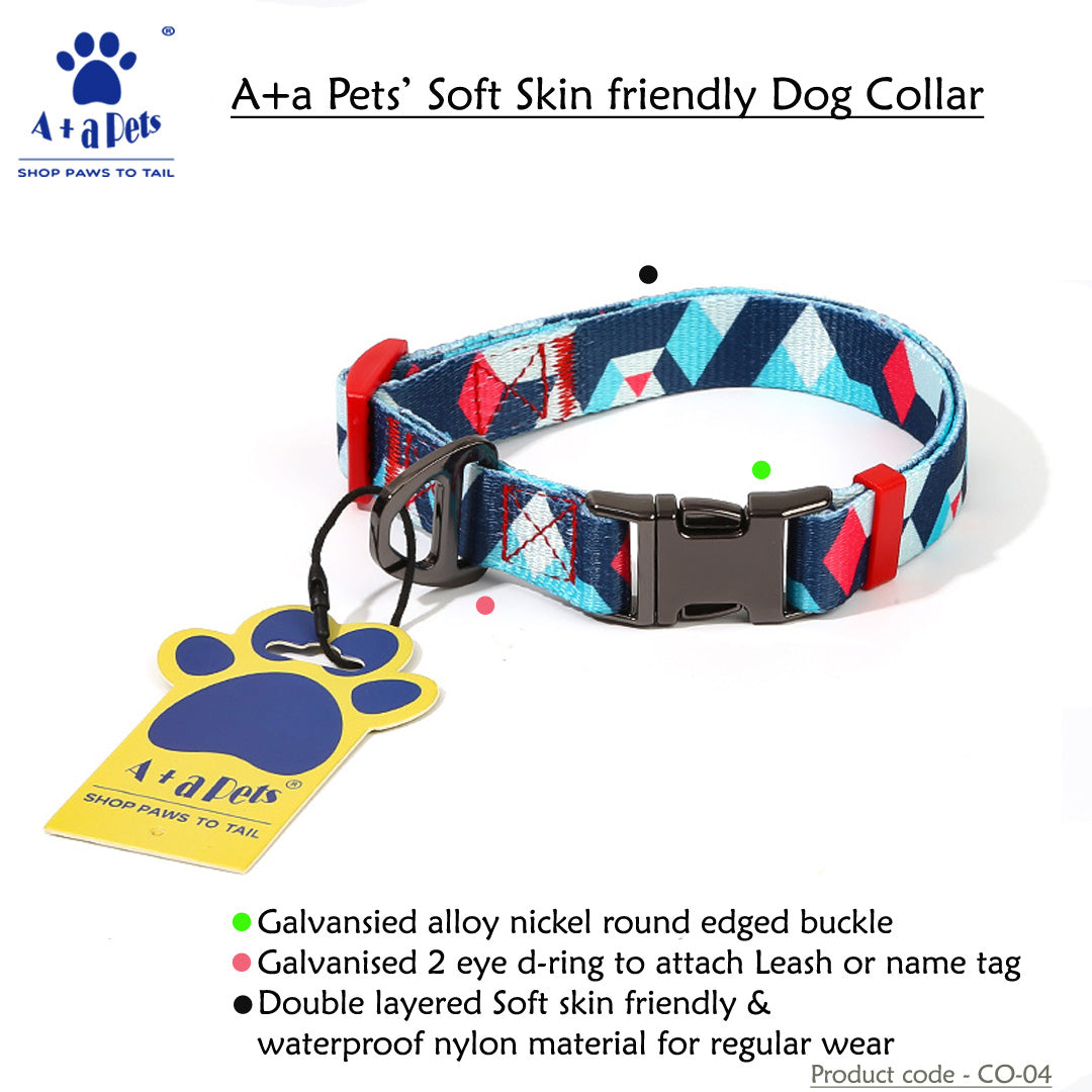 A+A Pets' Harness+Collar+Leash Set In Geometric Design