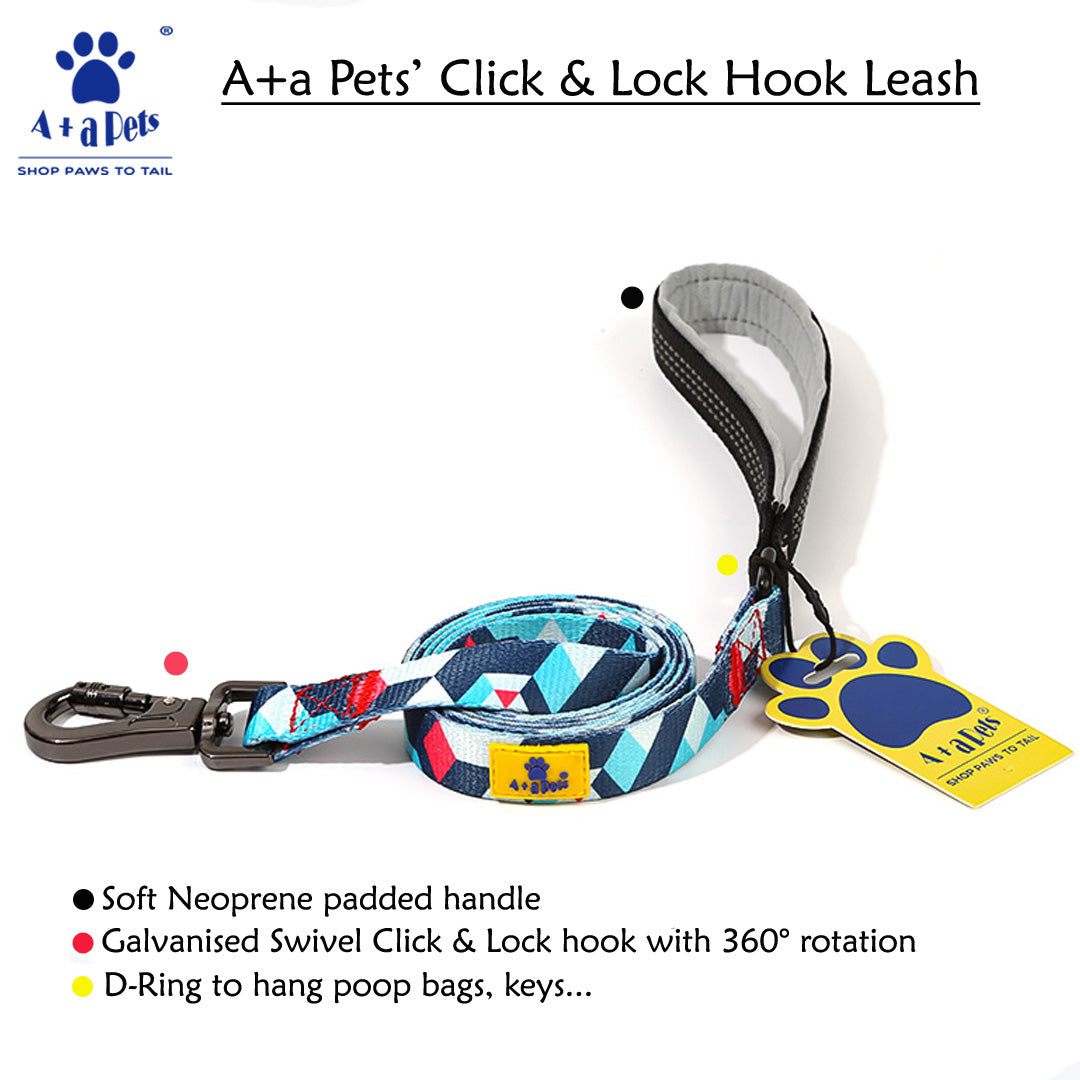 A+A Pets' Harness+Collar+Leash Set In Geometric Design