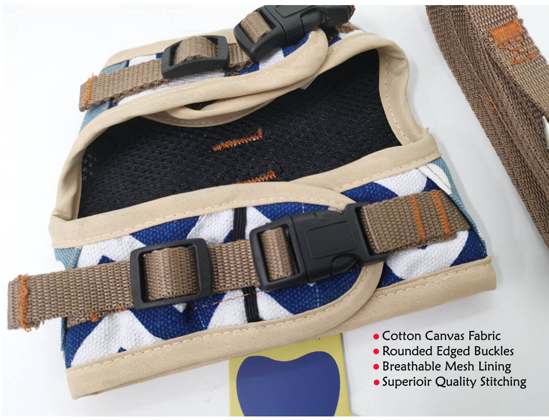 A+A Pets' Retro Vest Harness and Leash Set For Dogs & Cats
