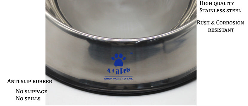 A+a Pets' Stainless Steel Feeding Bowl (1600ml)