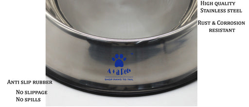 A+a Pets' Stainless Steel Feeding Bowl (1600ml) - www.aplusapets.com