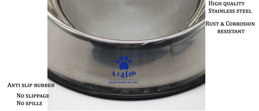 A+a Pets' Stainless Steel Feeding Bowl (1600ml)