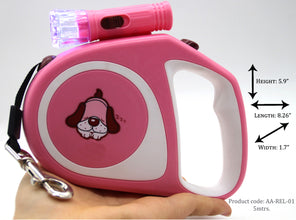A+a Pets' Retractable Dog and Cat Leash with Torch light