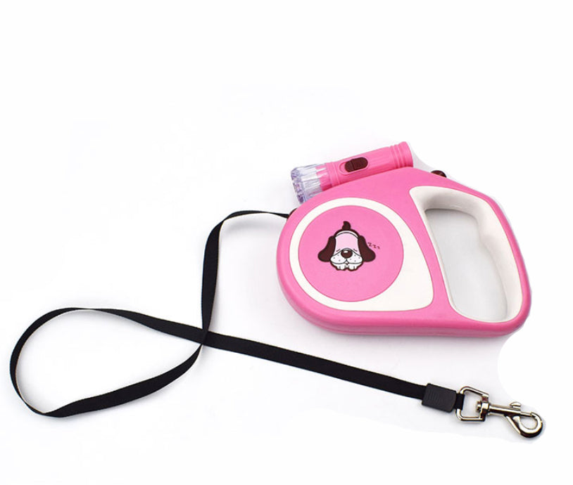 Retractable Dog and Cat Leash with Torch light