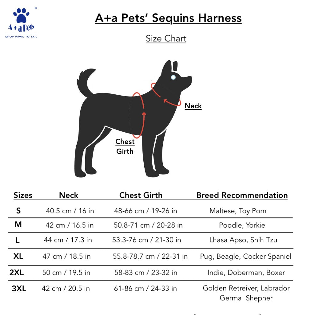 A+a Pets' Sequins Harness & Leash Set