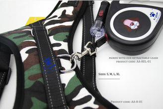 A+A Pets' Heavy Duty Padded, Reflective Stitches H Style Harness - www.aplusapets.com