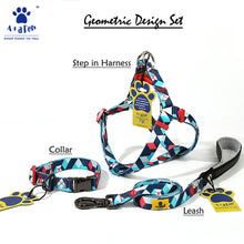 A+A Pets' Harness+Collar+Leash Set In Geometric Design