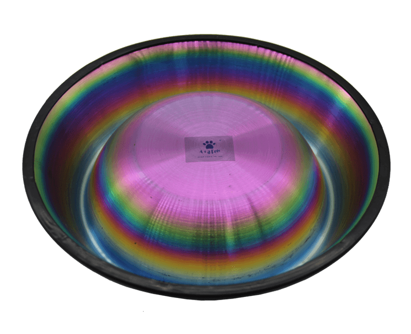 A+a Pets' Rainbow Colour Stainless Steel Feeding Bowl (900ml)