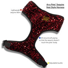 A+a Pets' Sequins Harness & Leash Set- Red